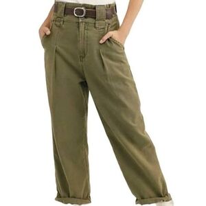 Free People Olive Straight Leg Pants